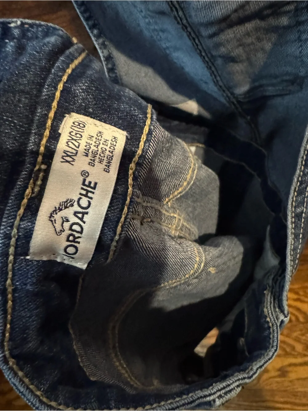 Jordache Dark Blue Denim Overalls with Contrast Stitching